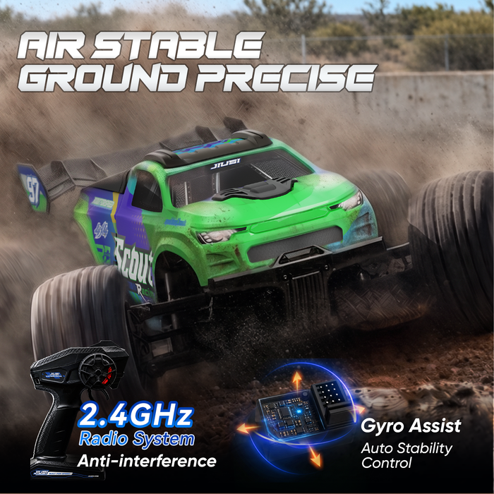 JIUSI SC10 1/10 RC Monster Truck - 50+mph Brushless 4WD Waterproof with 3S Battery RTR-1 battery