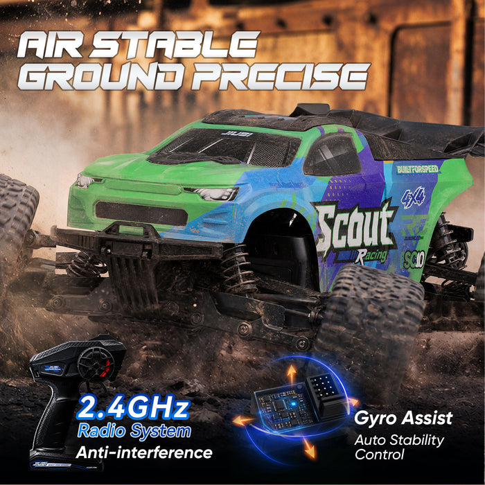JIUSI SC10 1/10 RC Monster Truck - 50+mph Brushless 4WD Waterproof with 3S Battery RTR-1 battery