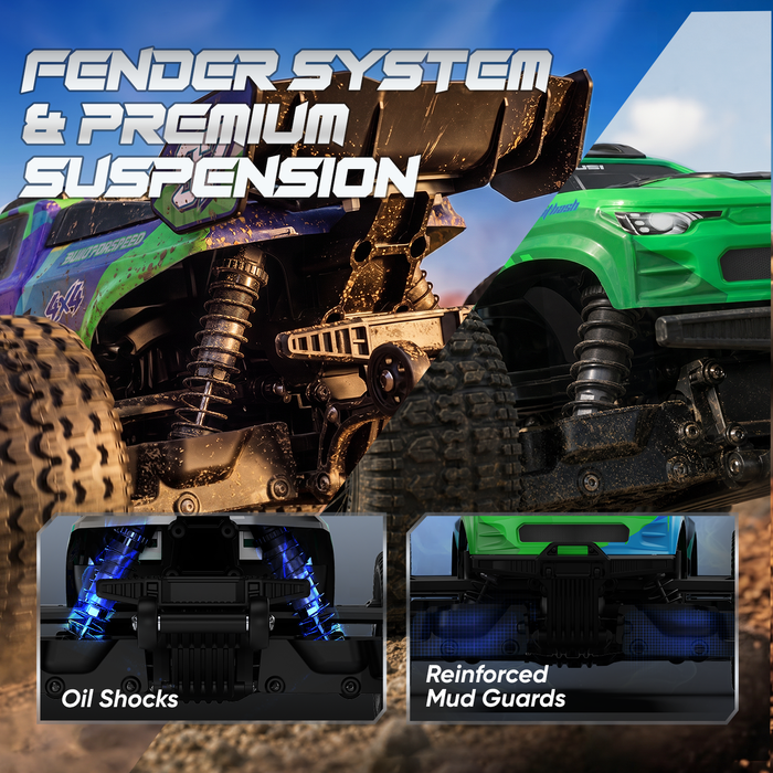 JIUSI SC10 1/10 RC Monster Truck - 50+mph Brushless 4WD Waterproof with 3S Battery RTR-1 battery