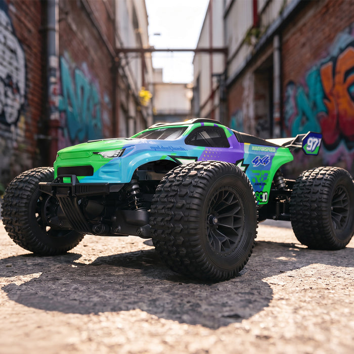 JIUSI SC10 1/10 RC Monster Truck - 50+mph Brushless 4WD Waterproof with 3S Battery RTR-1 battery