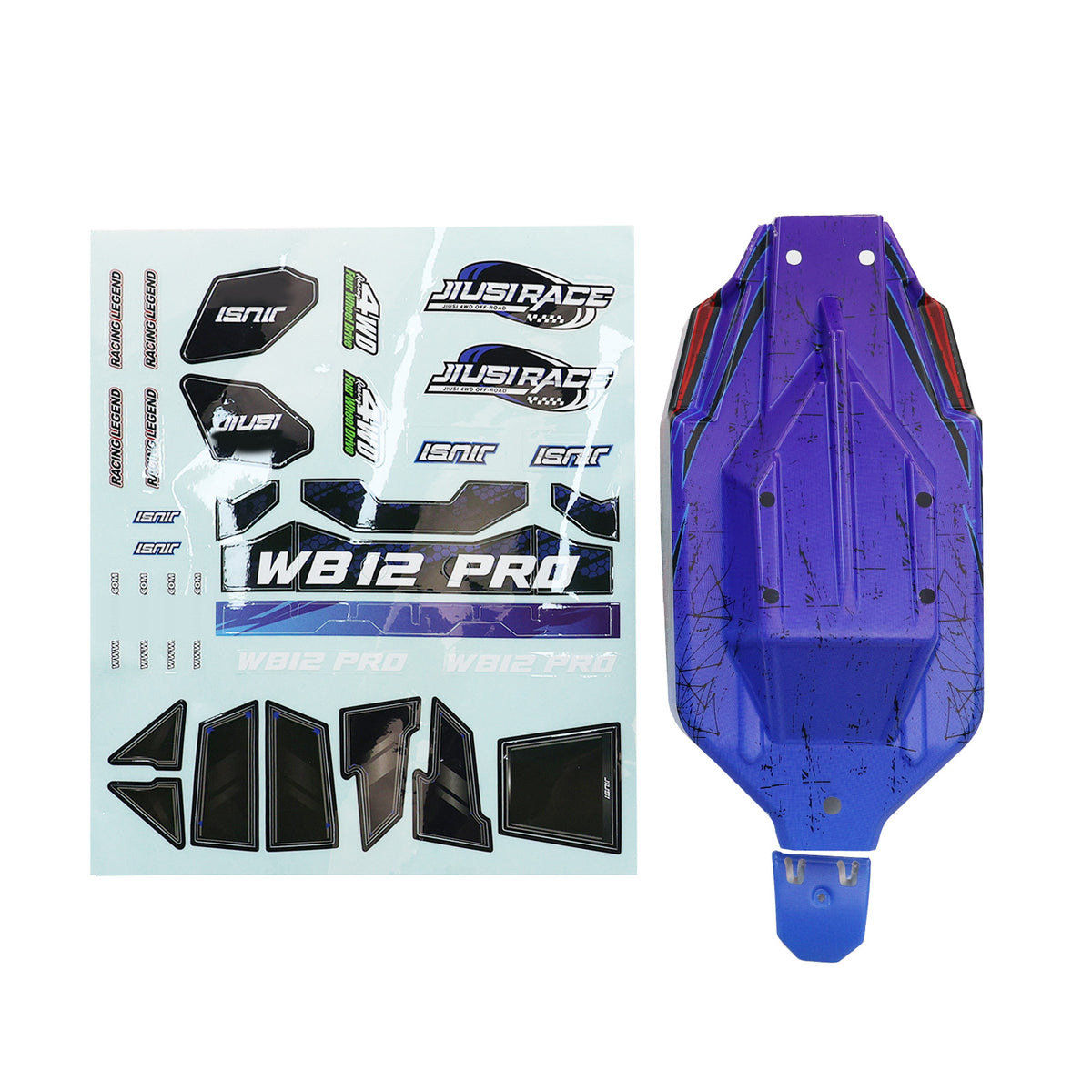 JIUSI WB12PRO Off-Road PC Body Shell Blue with Decals