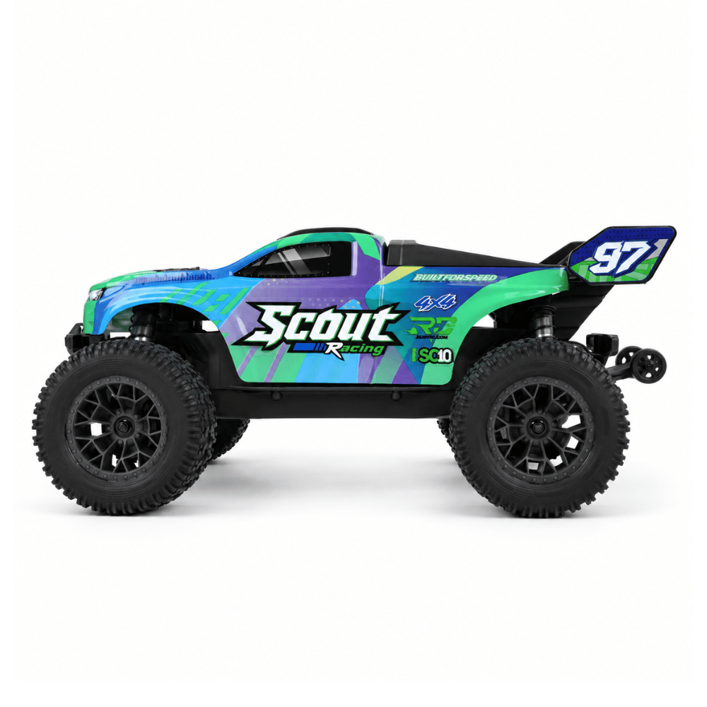 JIUSI SC10 1/10 RC Monster Truck - 50+mph Brushless 4WD Waterproof with 3S Battery RTR-1 Battery