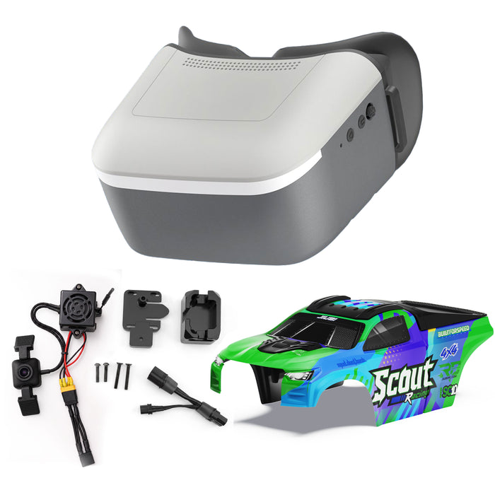 JIUSI SC10 FPV Kit ( HD FPV Goggles, FPV Camera Kit, Green Car Body  ）