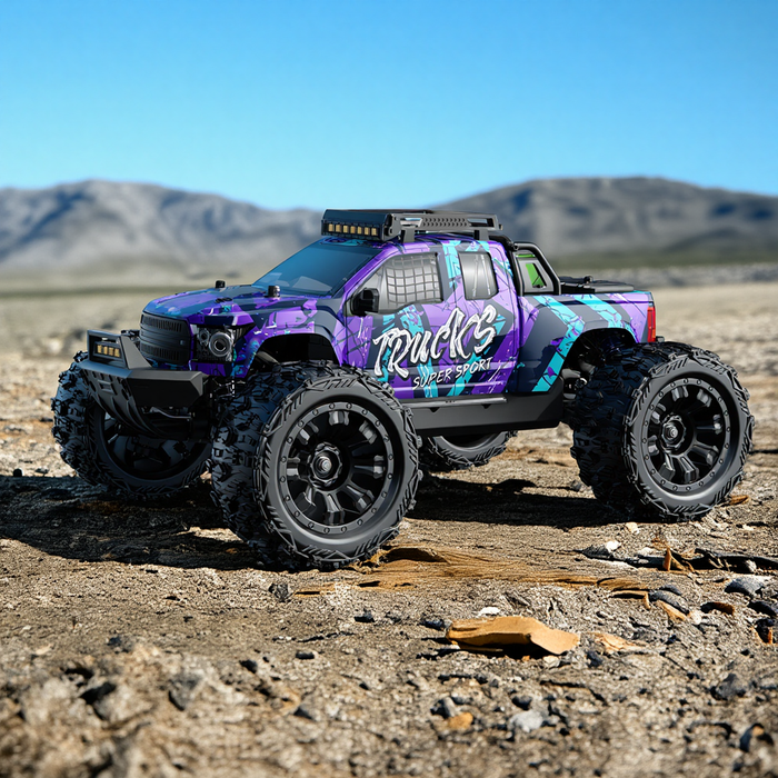 JIUSI PT14R 1/14 RC Monster Truck - 50mph Brushless 4WD Waterproof Remote Control Car with 3S Battery RTR
