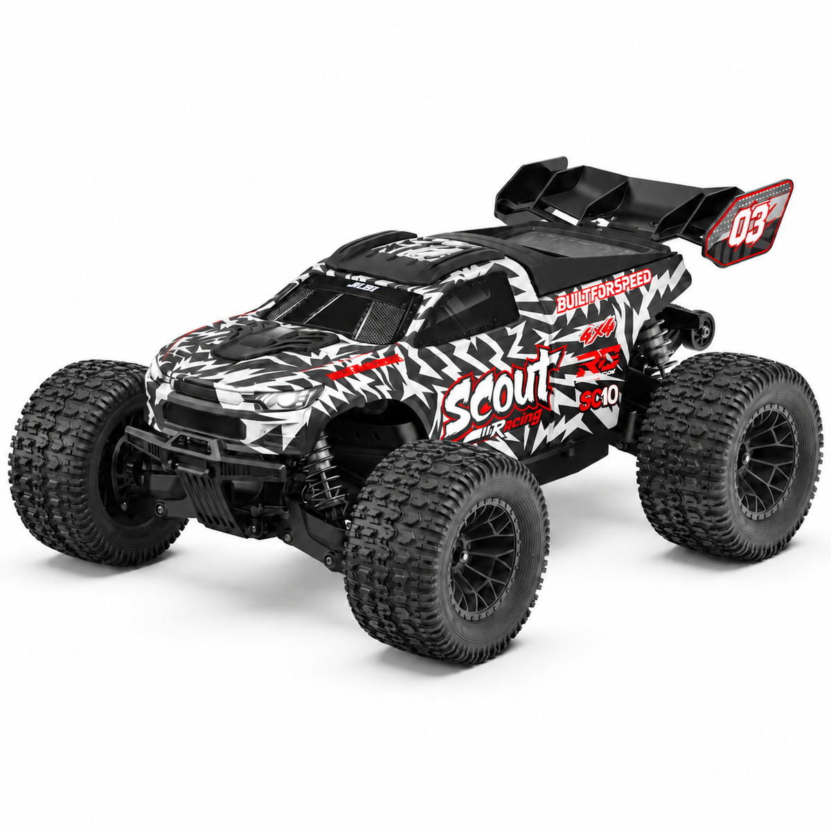 ✨JIUSI SC10 Standard 1/10 Monster truck RC - Lancio della nuova collezione - brushless 4WD impermeabile, oltre 50 mph, con batteria 3S