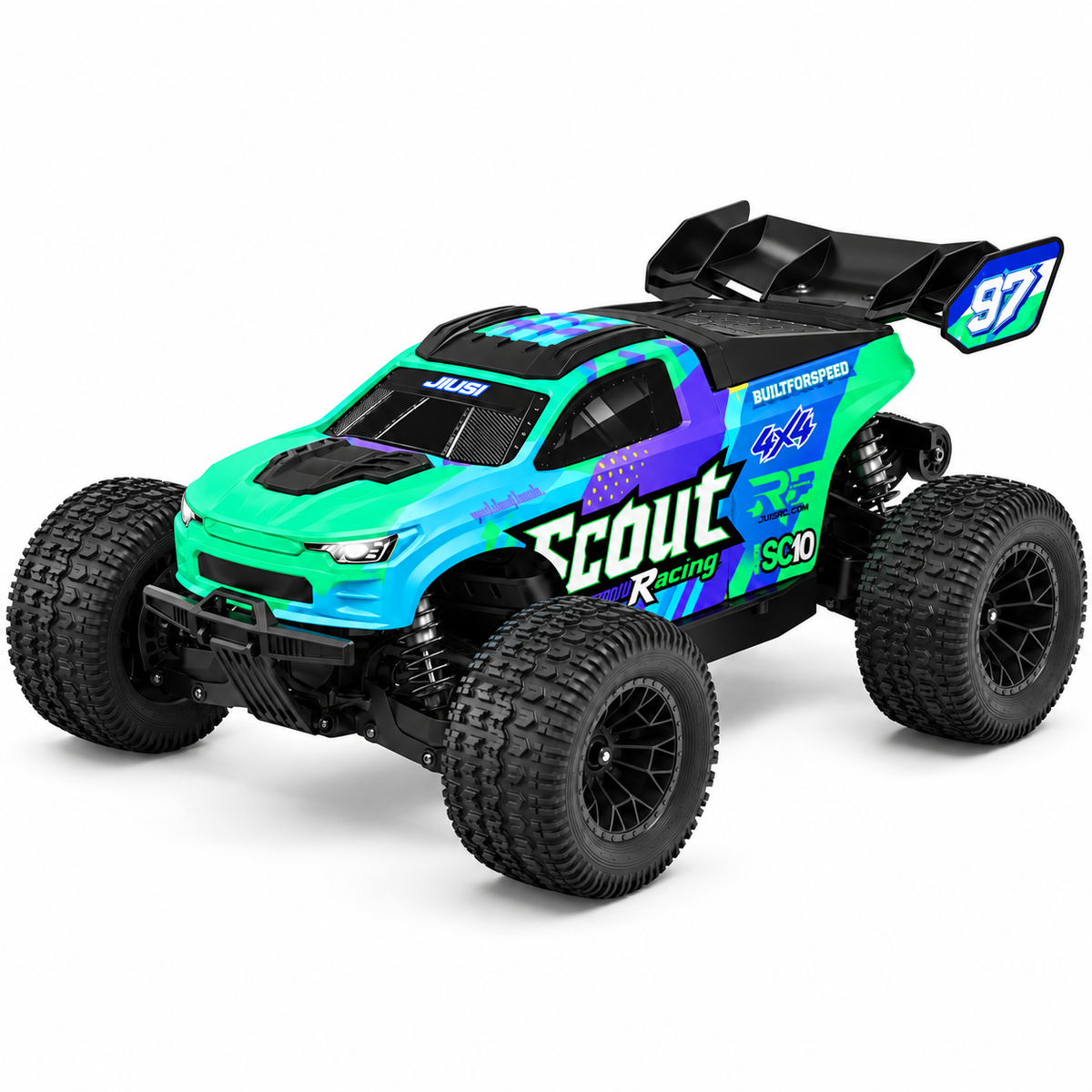 ✨JIUSI SC10 Standard 1/10 Monster truck RC - Lancio della nuova collezione - brushless 4WD impermeabile, oltre 50 mph, con batteria 3S