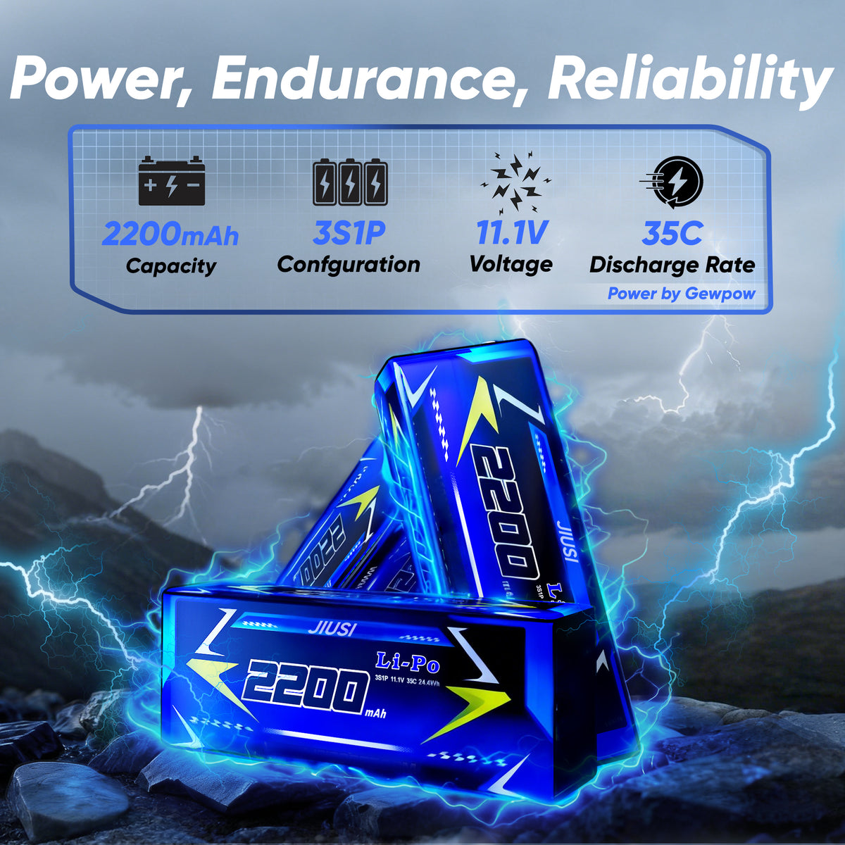 JIUSI MT14R 1/14 RC Monster Truck - 50mph Brushless 4WD Waterproof with 3S Battery RTR-2 Batteries