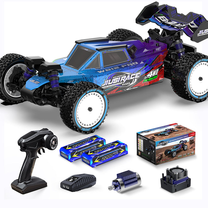 JIUSI WB12-PRO 1/12 RC Car - 50mph Brushless 4WD Off-Road Truck with 3S Battery RTR-2 batteries