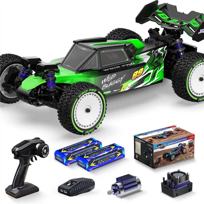 JIUSI WB12-PRO 1/12 RC Car - 50mph Brushless 4WD Off-Road Truck with 3S Battery RTR-2 batteries